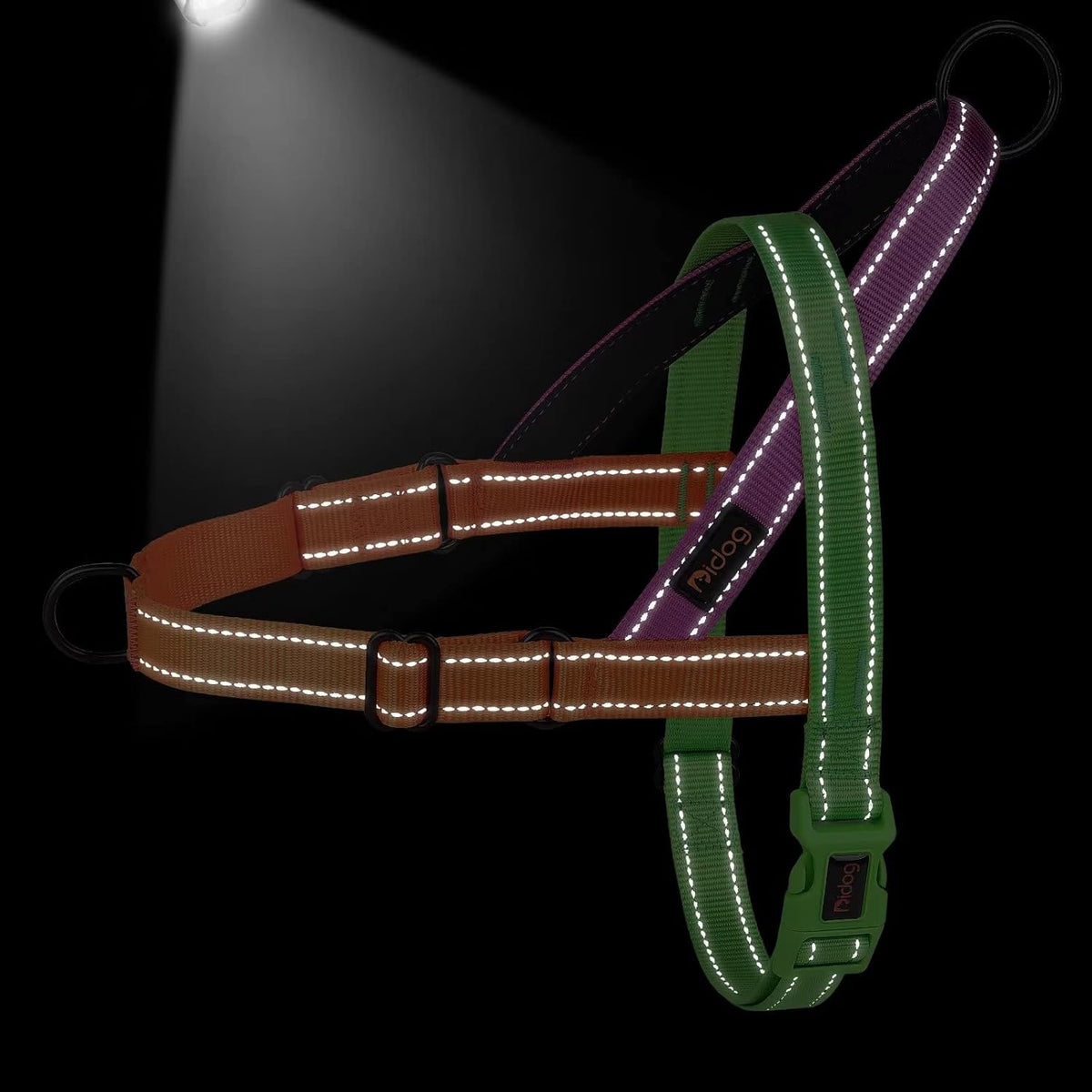 No Pull Dog Harness for Medium Dogs, Soft Padded Handle, Dark Green,M