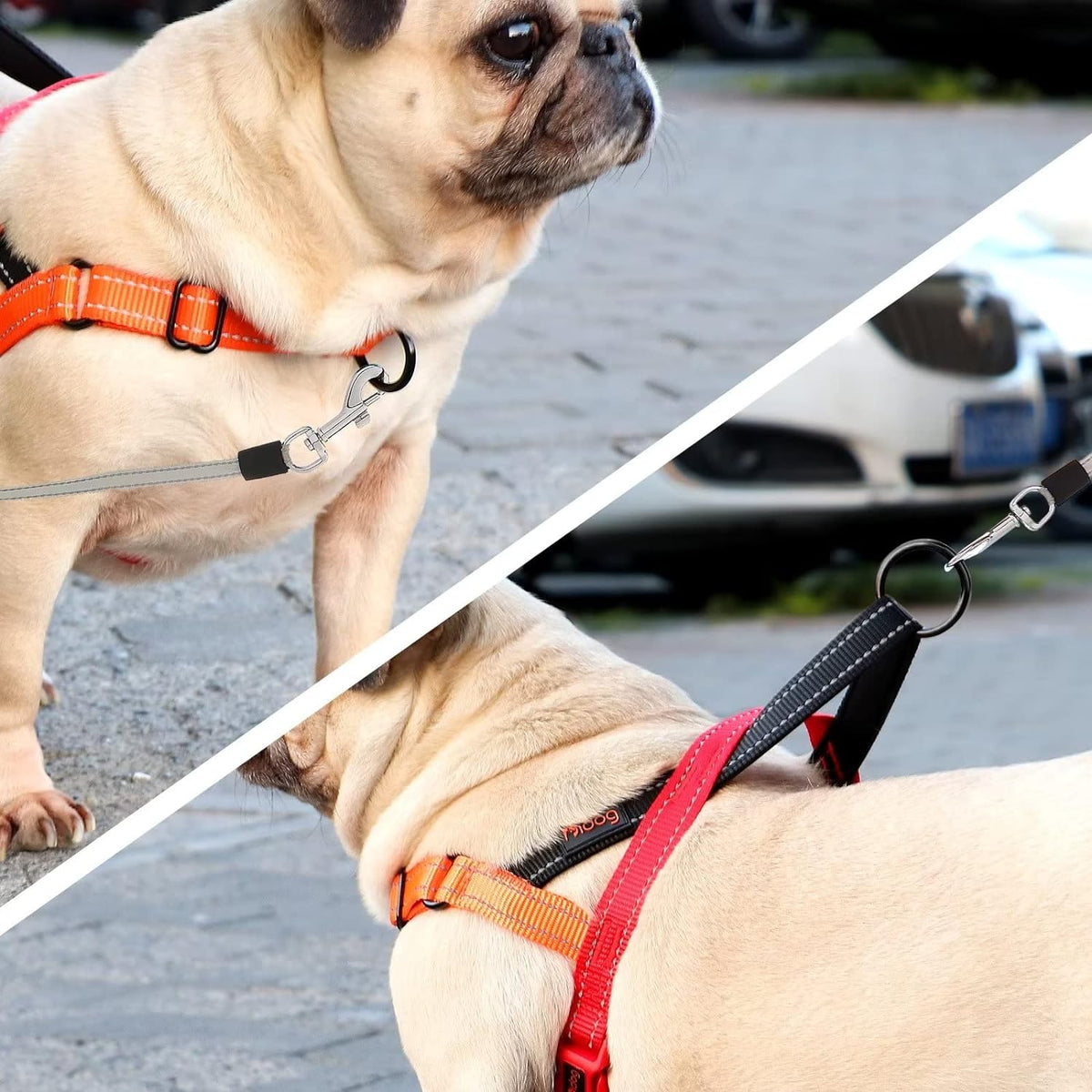 No Pull Dog Harness for Medium Dogs, Soft Padded Handle, Dark Green,M