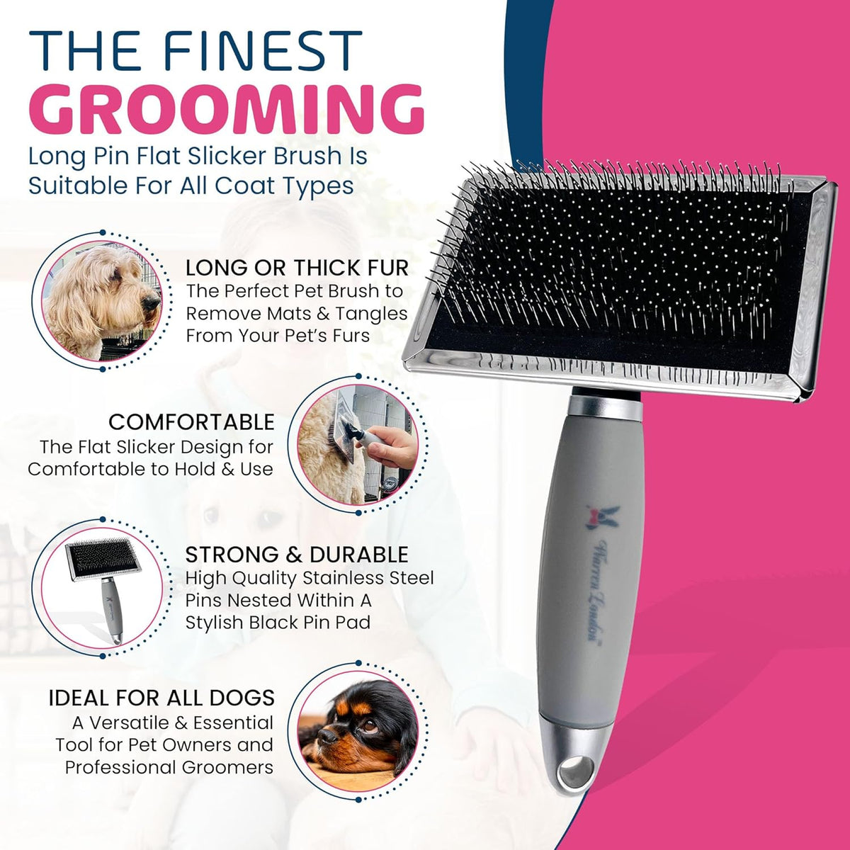 Gentle Touch Slicker Brush for Puppies & Small Dogs