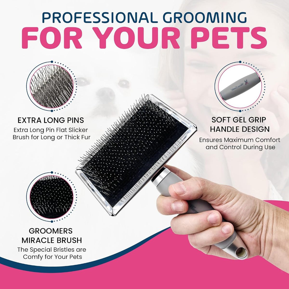 Gentle Touch Slicker Brush for Puppies & Small Dogs