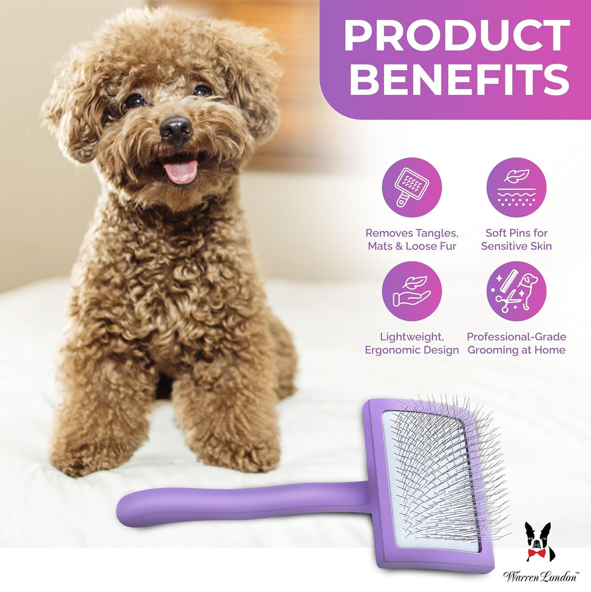 Gentle Touch Slicker Brush for Puppies & Small Dogs