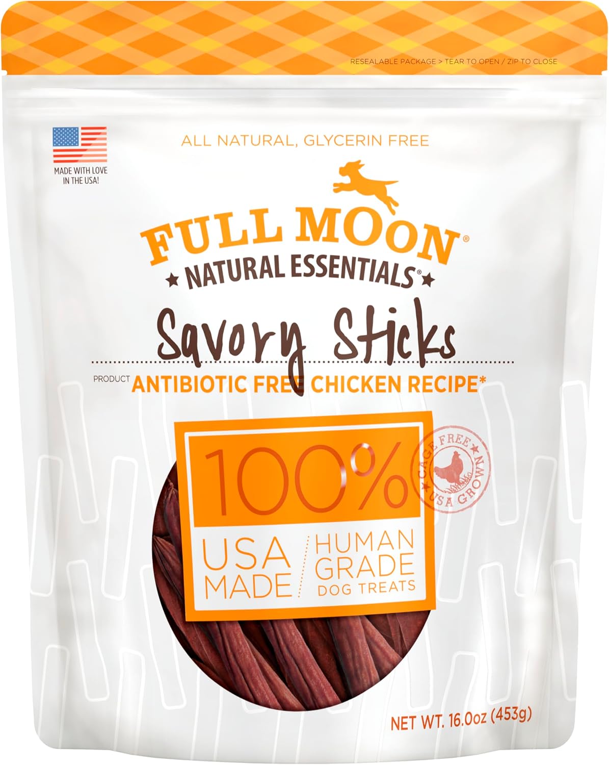 Full Moon All Natural Human Grade Dog Treats, Essential Beef Savory Sticks, 22 Ounce, 1.375 Pound (Pack of 1)