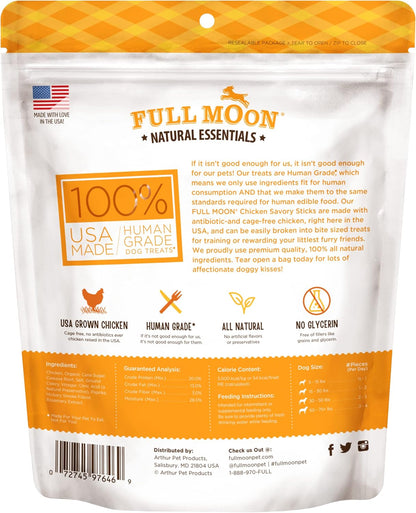 Full Moon All Natural Human Grade Dog Treats, Essential Beef Savory Sticks, 22 Ounce, 1.375 Pound (Pack of 1)