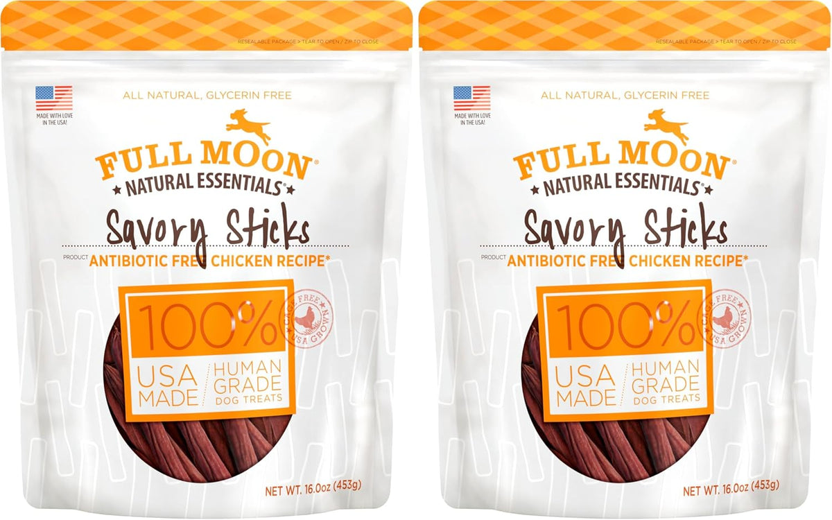 Full Moon All Natural Human Grade Dog Treats, Essential Beef Savory Sticks, 22 Ounce, 1.375 Pound (Pack of 1)