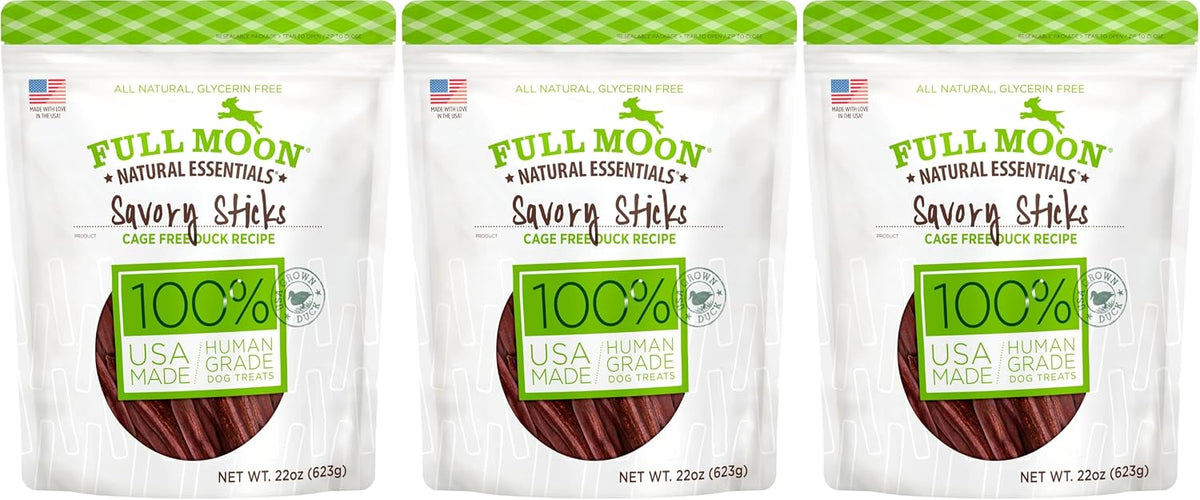 Full Moon All Natural Human Grade Dog Treats, Essential Beef Savory Sticks, 22 Ounce, 1.375 Pound (Pack of 1)