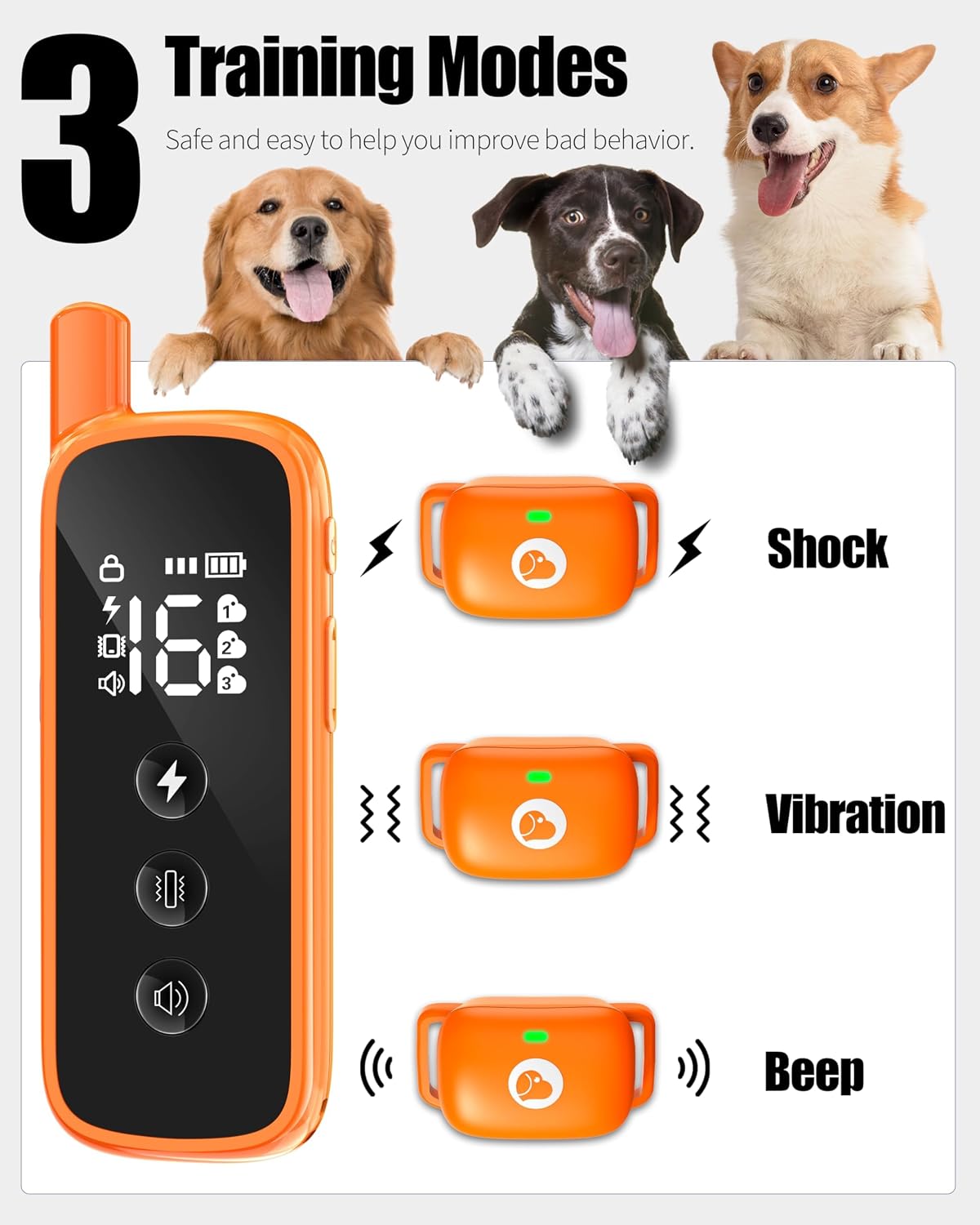 Shock Collar for Dogs 2600FT,Dog Training Collar with Remote Purple