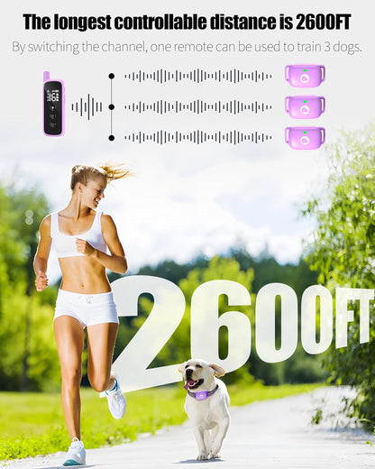 Shock Collar for Dogs 2600FT,Dog Training Collar with Remote Purple