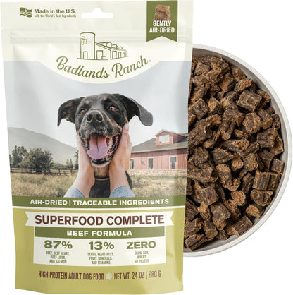 Air-Dried Beef Dog Food, 87% Real Meat, 24 oz