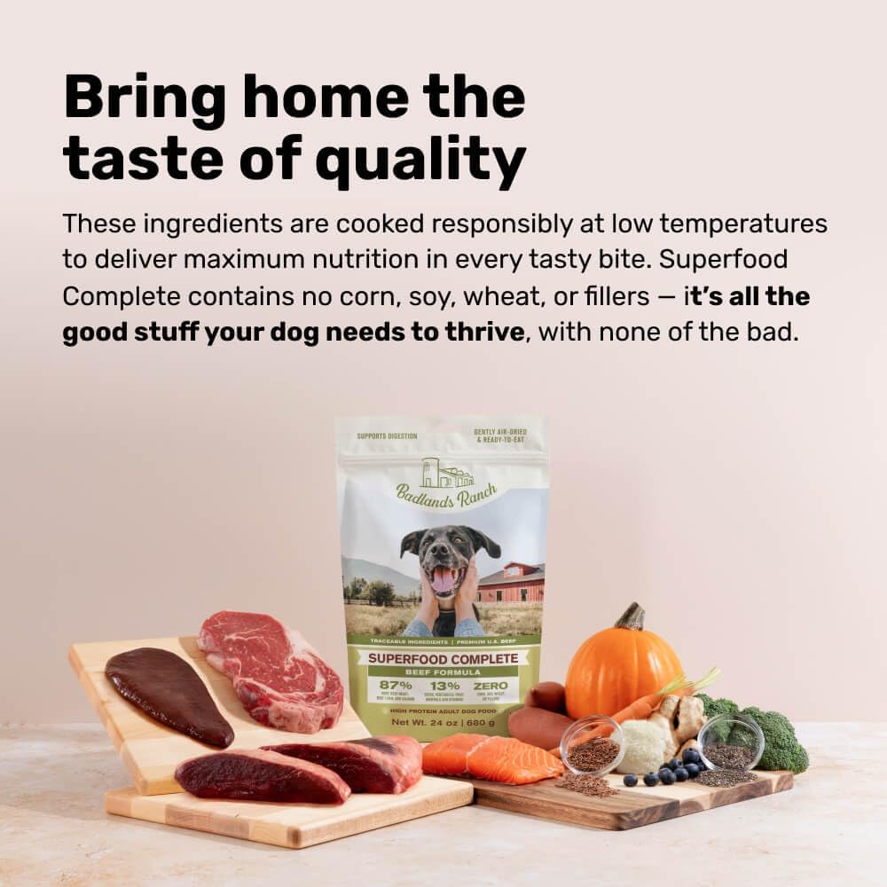Air-Dried Beef Dog Food, 87% Real Meat, 24 oz