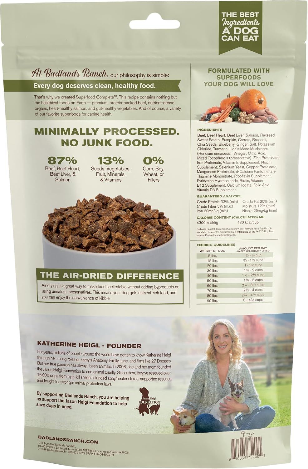 Air-Dried Beef Dog Food, 87% Real Meat, 24 oz