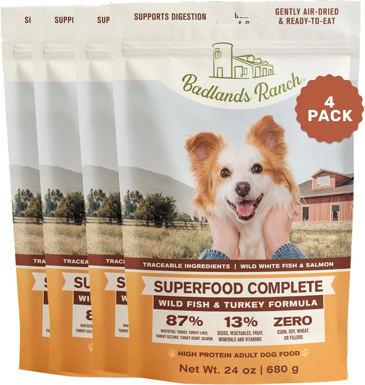 Air-Dried Beef Dog Food, 87% Real Meat, 24 oz