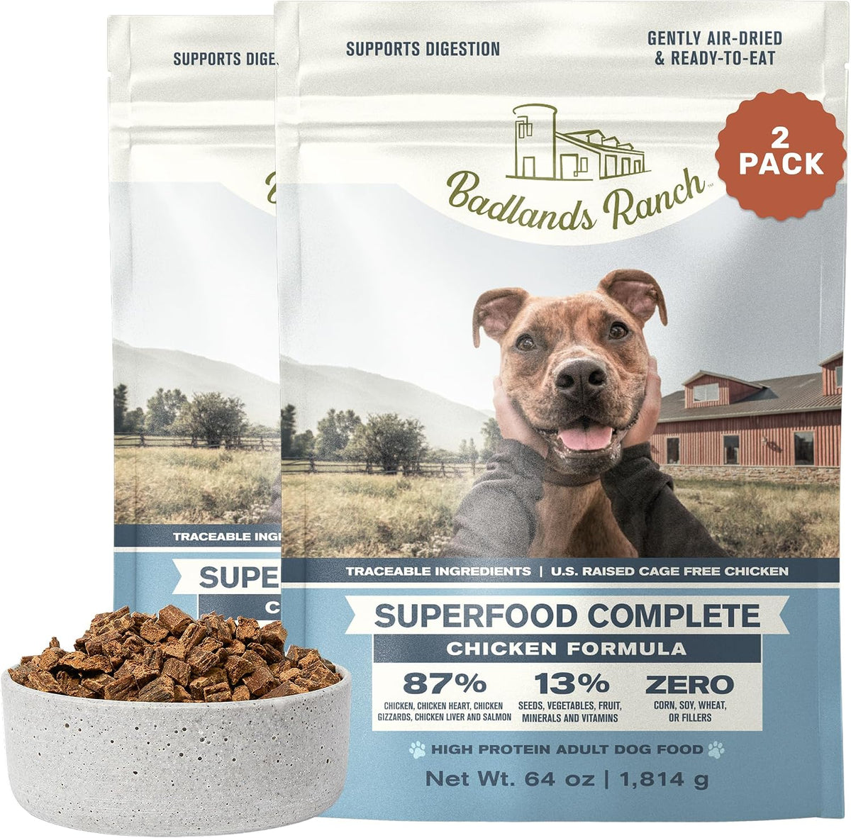 Air-Dried Beef Dog Food, 87% Real Meat, 24 oz