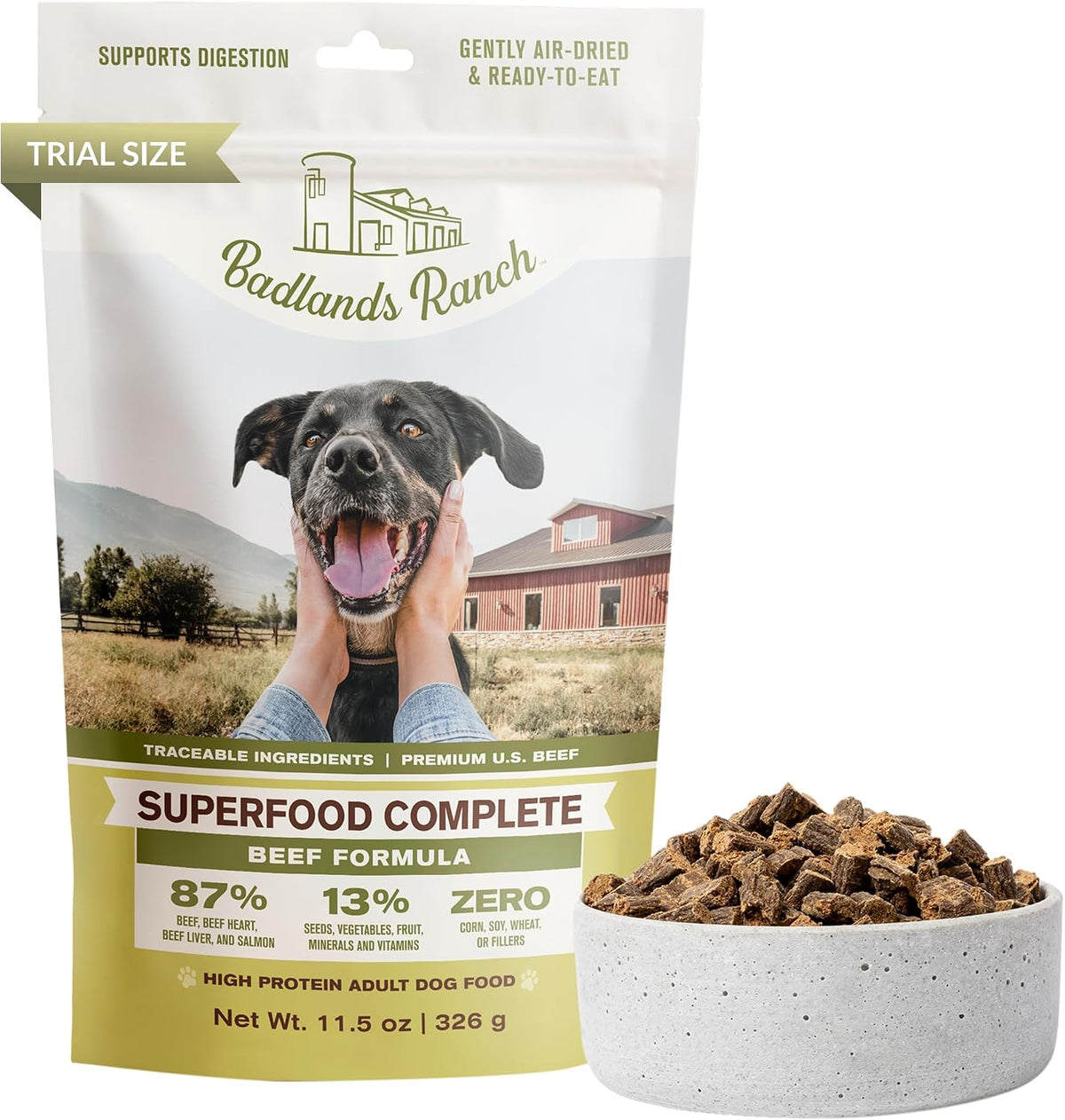 Air-Dried Beef Dog Food, 87% Real Meat, 24 oz