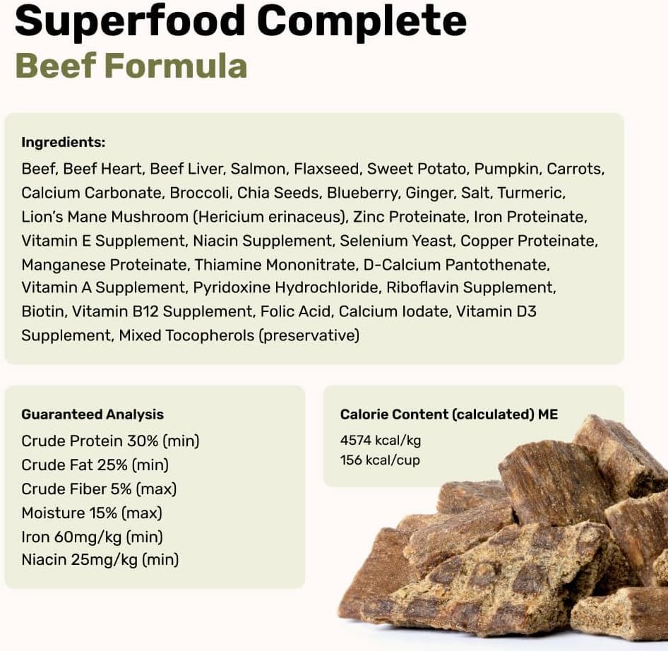 Air-Dried Beef Dog Food, 87% Real Meat, 24 oz