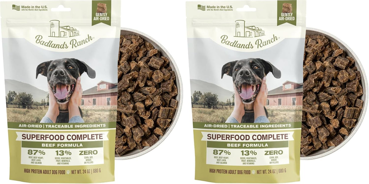 Air-Dried Beef Dog Food, 87% Real Meat, 24 oz