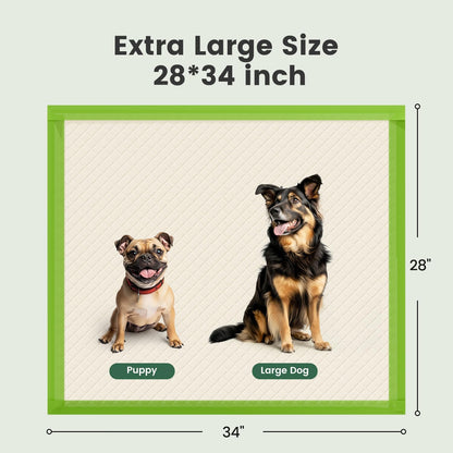 Dog Pee Pads, XL 28"x34", All Edge-Wrapped, ECO Thick Pad