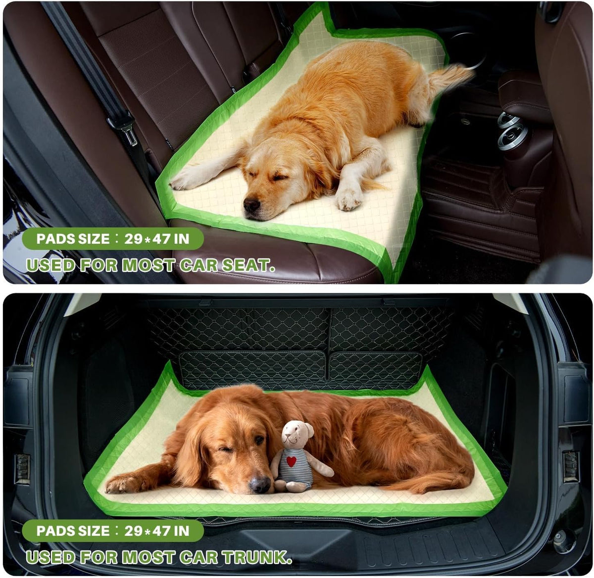 Dog Pee Pads, XL 28"x34", All Edge-Wrapped, ECO Thick Pad
