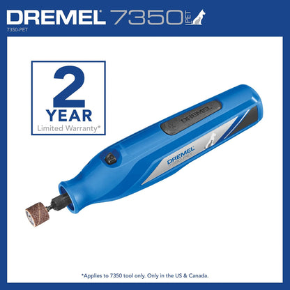 Dremel 7350-PET 4V Pet & Dog Nail Grinder, Easy-To-Use & Safe Nail Trimmer, Professional Pet Grooming Kit - Works on Large, Medium, Small Dogs & Cats