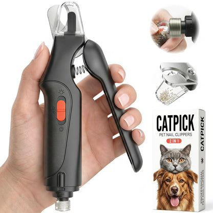2-in-1 Cat & Dog Nail Clippers with Grinder and Dual LED Lights