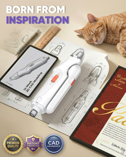2-in-1 Cat & Dog Nail Clippers with Grinder and Dual LED Lights