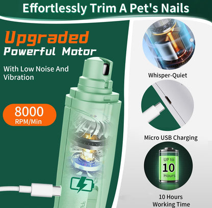 2-in-1 Cat & Dog Nail Clippers with Grinder and Dual LED Lights