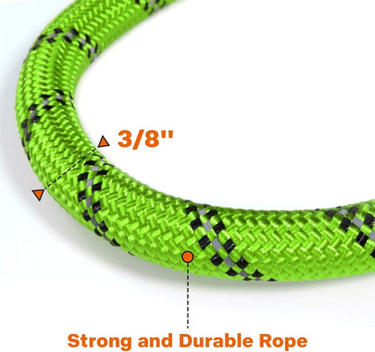 Rope Dog Leash for Medium Large Dogs, 6 FT Padded Handle, Black
