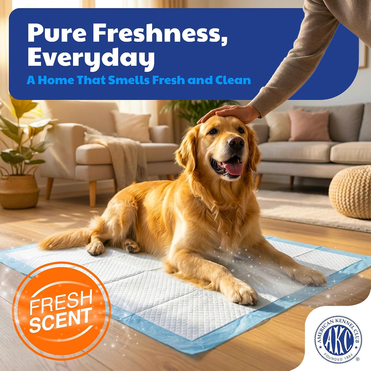 AKC Dog Training Pads, XL 28" x 30", Fresh Scent