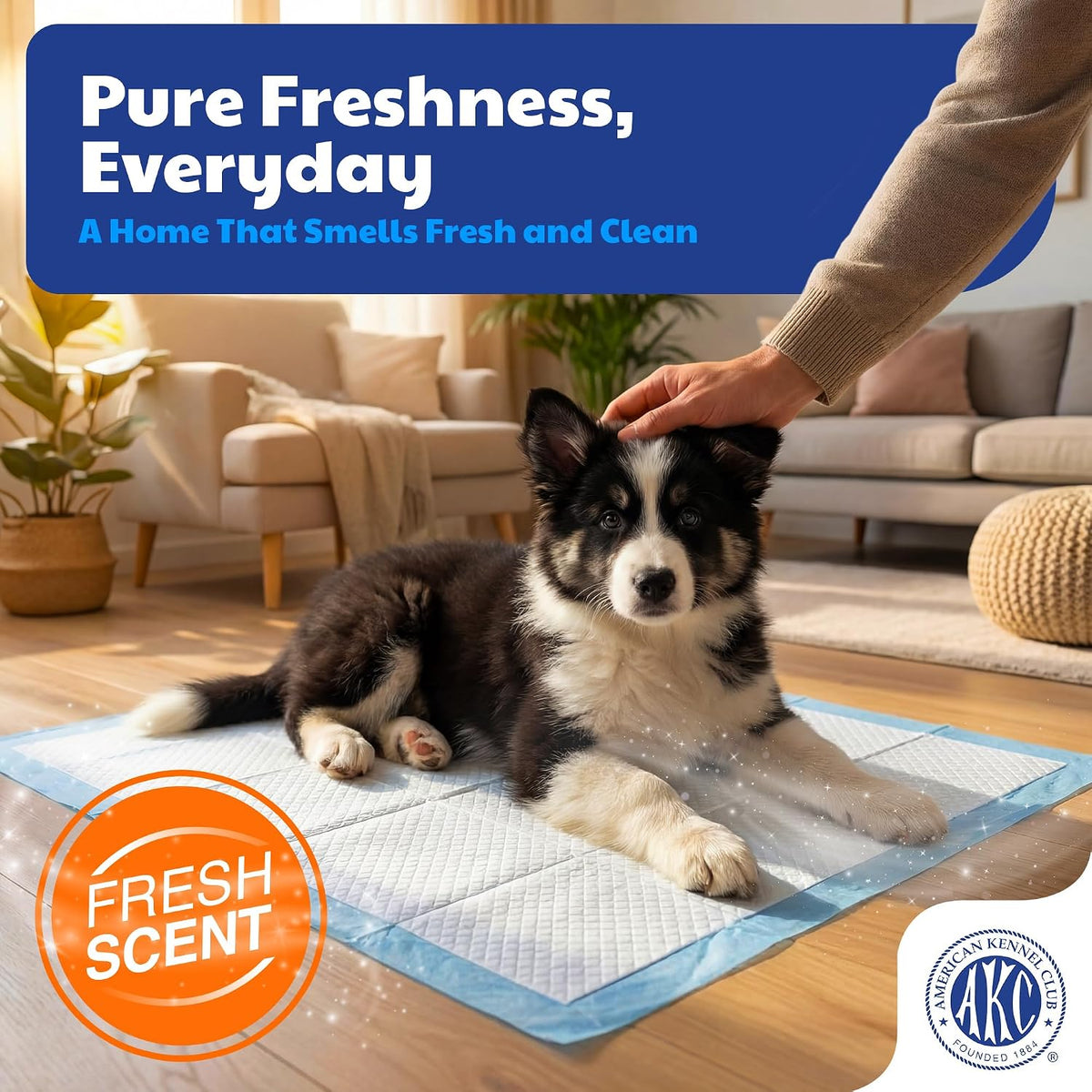 AKC Dog Training Pads, XL 28" x 30", Fresh Scent