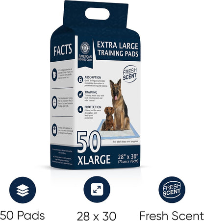 AKC Dog Training Pads, XL 28" x 30", Fresh Scent