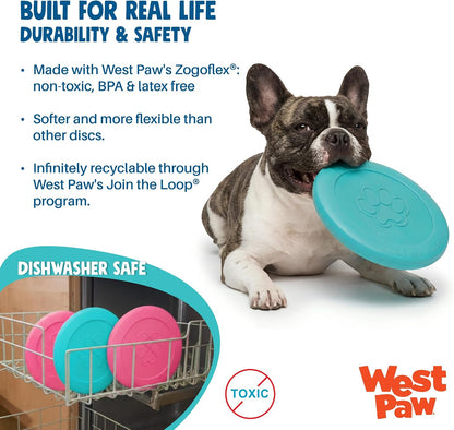 Zogoflex Zisc Dog Flying Disc, High Flying Aerodynamic Disc for Dogs Puppy – Lightweight, Floatable Disc for Fetch, Tug of War, Catch, Play – Doubles as Food/Water Bowl, Large 8.5", Tangerine