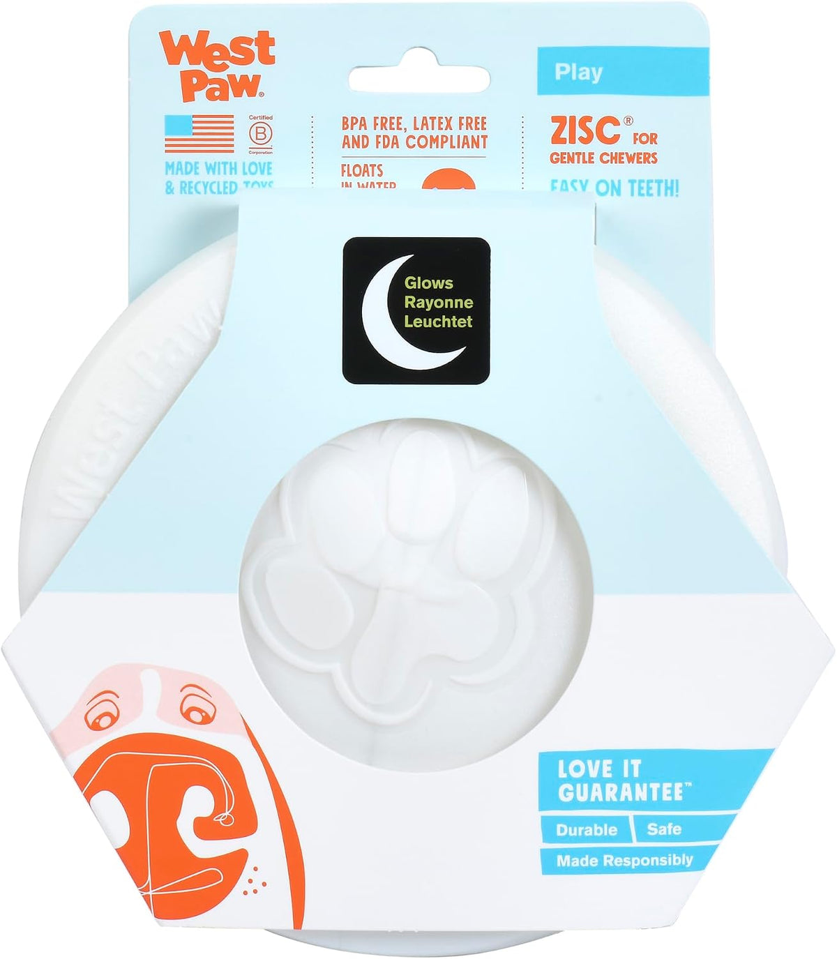 Zogoflex Zisc Dog Flying Disc, High Flying Aerodynamic Disc for Dogs Puppy – Lightweight, Floatable Disc for Fetch, Tug of War, Catch, Play – Doubles as Food/Water Bowl, Large 8.5", Tangerine