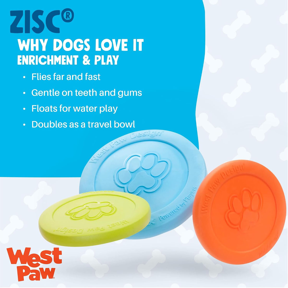 Zogoflex Zisc Dog Flying Disc, High Flying Aerodynamic Disc for Dogs Puppy – Lightweight, Floatable Disc for Fetch, Tug of War, Catch, Play – Doubles as Food/Water Bowl, Large 8.5", Tangerine
