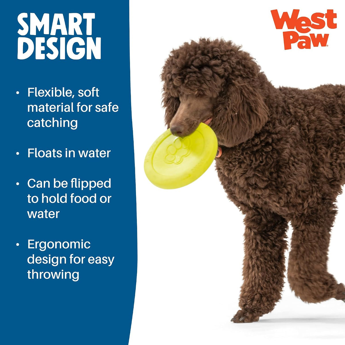 Zogoflex Zisc Dog Flying Disc, High Flying Aerodynamic Disc for Dogs Puppy – Lightweight, Floatable Disc for Fetch, Tug of War, Catch, Play – Doubles as Food/Water Bowl, Large 8.5", Tangerine