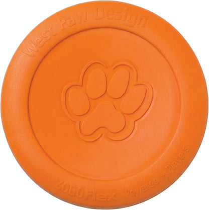 Zogoflex Zisc Dog Flying Disc, High Flying Aerodynamic Disc for Dogs Puppy – Lightweight, Floatable Disc for Fetch, Tug of War, Catch, Play – Doubles as Food/Water Bowl, Large 8.5", Tangerine