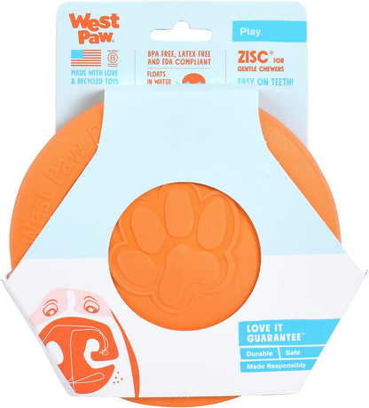 Zogoflex Zisc Dog Flying Disc, High Flying Aerodynamic Disc for Dogs Puppy – Lightweight, Floatable Disc for Fetch, Tug of War, Catch, Play – Doubles as Food/Water Bowl, Large 8.5", Tangerine