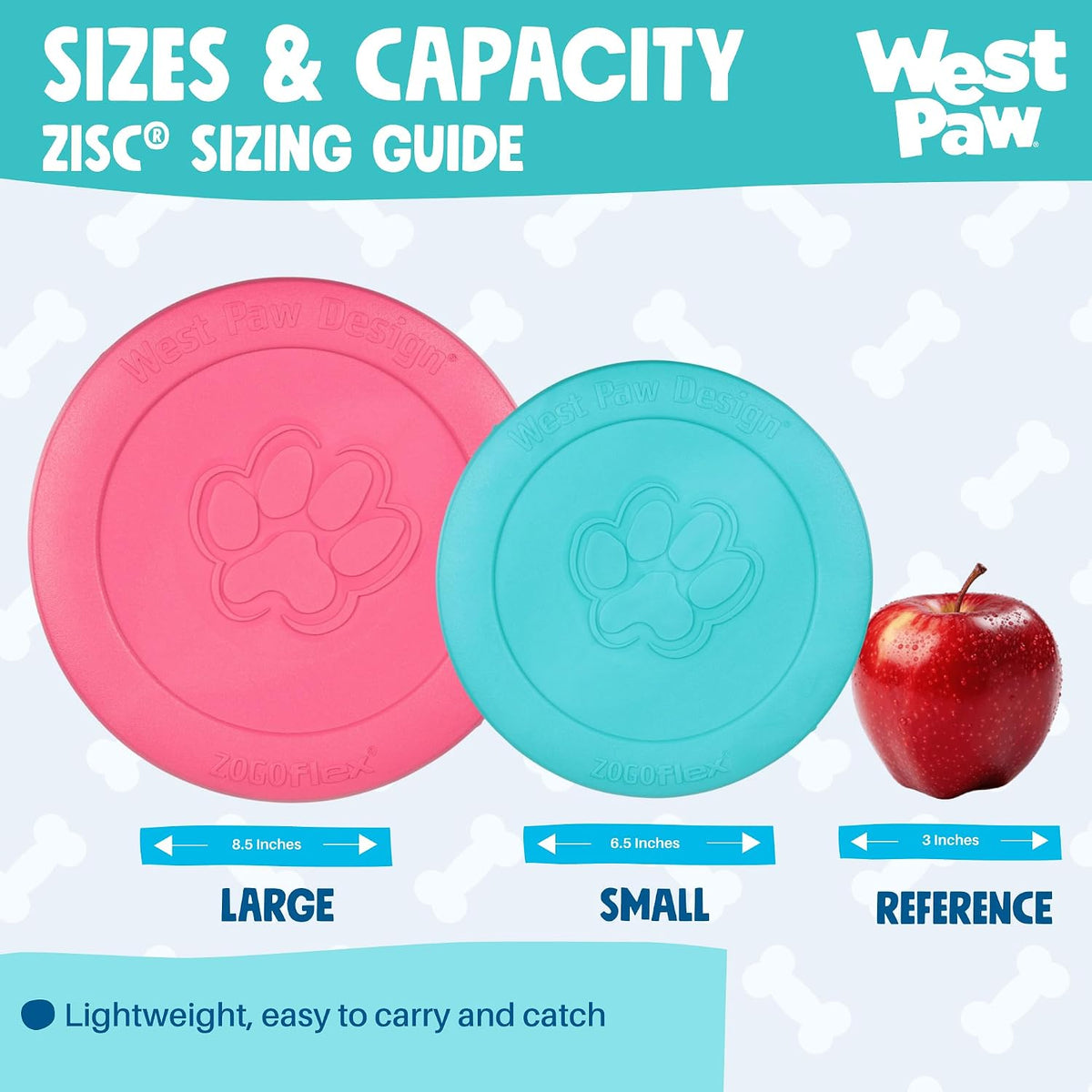 Zogoflex Zisc Dog Flying Disc, High Flying Aerodynamic Disc for Dogs Puppy – Lightweight, Floatable Disc for Fetch, Tug of War, Catch, Play – Doubles as Food/Water Bowl, Large 8.5", Tangerine