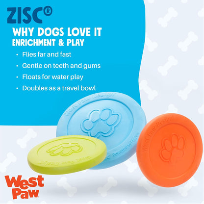 Zogoflex Zisc Dog Flying Disc, High Flying Aerodynamic Disc for Dogs Puppy – Lightweight, Floatable Disc for Fetch, Tug of War, Catch, Play – Doubles as Food/Water Bowl, Large 8.5", Tangerine