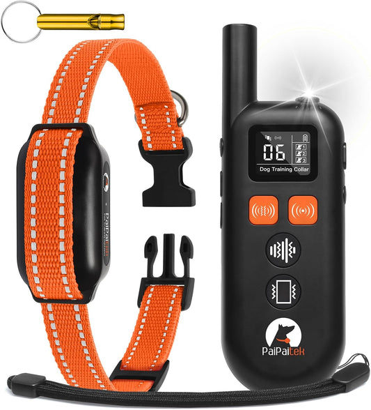 Vibrating Dog Collar No Shock - 3300ft Dog Training Collar with Remote for 10-120lbs Small Medium Large with Beep, Vibration, Ultrasonic Modes, Security Lock & No Prongs