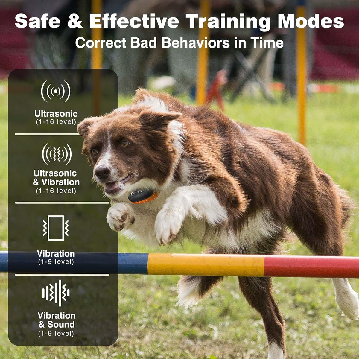 Vibrating Dog Collar No Shock - 3300ft Dog Training Collar with Remote for 10-120lbs Small Medium Large with Beep, Vibration, Ultrasonic Modes, Security Lock & No Prongs