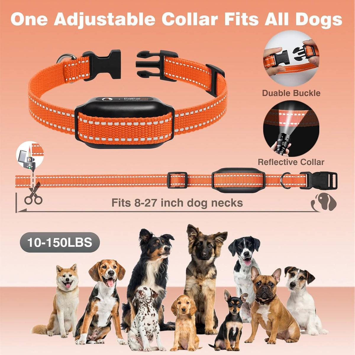 Vibrating Dog Collar No Shock - 3300ft Dog Training Collar with Remote for 10-120lbs Small Medium Large with Beep, Vibration, Ultrasonic Modes, Security Lock & No Prongs