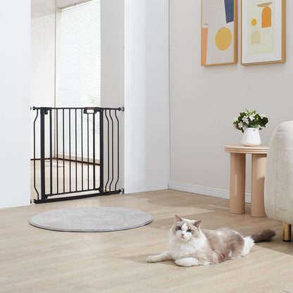 29.5-51" Extra Wide Safety Gate for Stairs, Auto Close Dog Gate for The House, Easy Install Pressure Mounted Pet Gates for Doorways, Easy Walk Thru Wide Safety Gate for Dog, Black