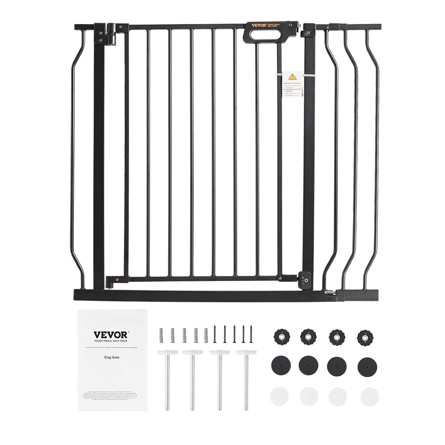 29.5-51" Extra Wide Safety Gate for Stairs, Auto Close Dog Gate for The House, Easy Install Pressure Mounted Pet Gates for Doorways, Easy Walk Thru Wide Safety Gate for Dog, Black