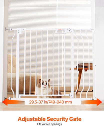 29.5-51" Extra Wide Safety Gate for Stairs, Auto Close Dog Gate for The House, Easy Install Pressure Mounted Pet Gates for Doorways, Easy Walk Thru Wide Safety Gate for Dog, Black