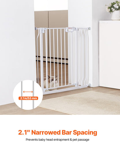 29.5-51" Extra Wide Safety Gate for Stairs, Auto Close Dog Gate for The House, Easy Install Pressure Mounted Pet Gates for Doorways, Easy Walk Thru Wide Safety Gate for Dog, Black