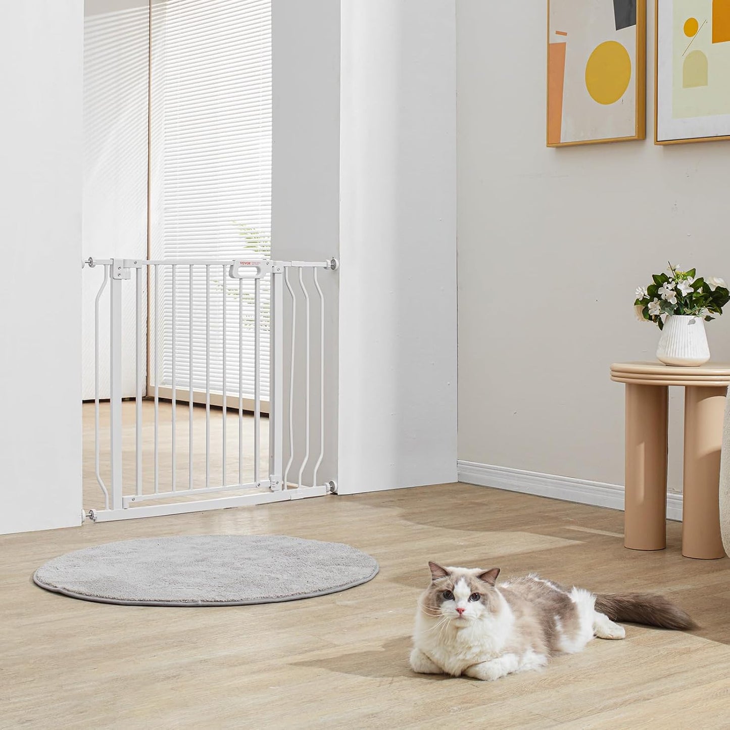 29.5-51" Extra Wide Safety Gate for Stairs, Auto Close Dog Gate for The House, Easy Install Pressure Mounted Pet Gates for Doorways, Easy Walk Thru Wide Safety Gate for Dog, Black