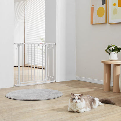 29.5-51" Extra Wide Safety Gate for Stairs, Auto Close Dog Gate for The House, Easy Install Pressure Mounted Pet Gates for Doorways, Easy Walk Thru Wide Safety Gate for Dog, Black