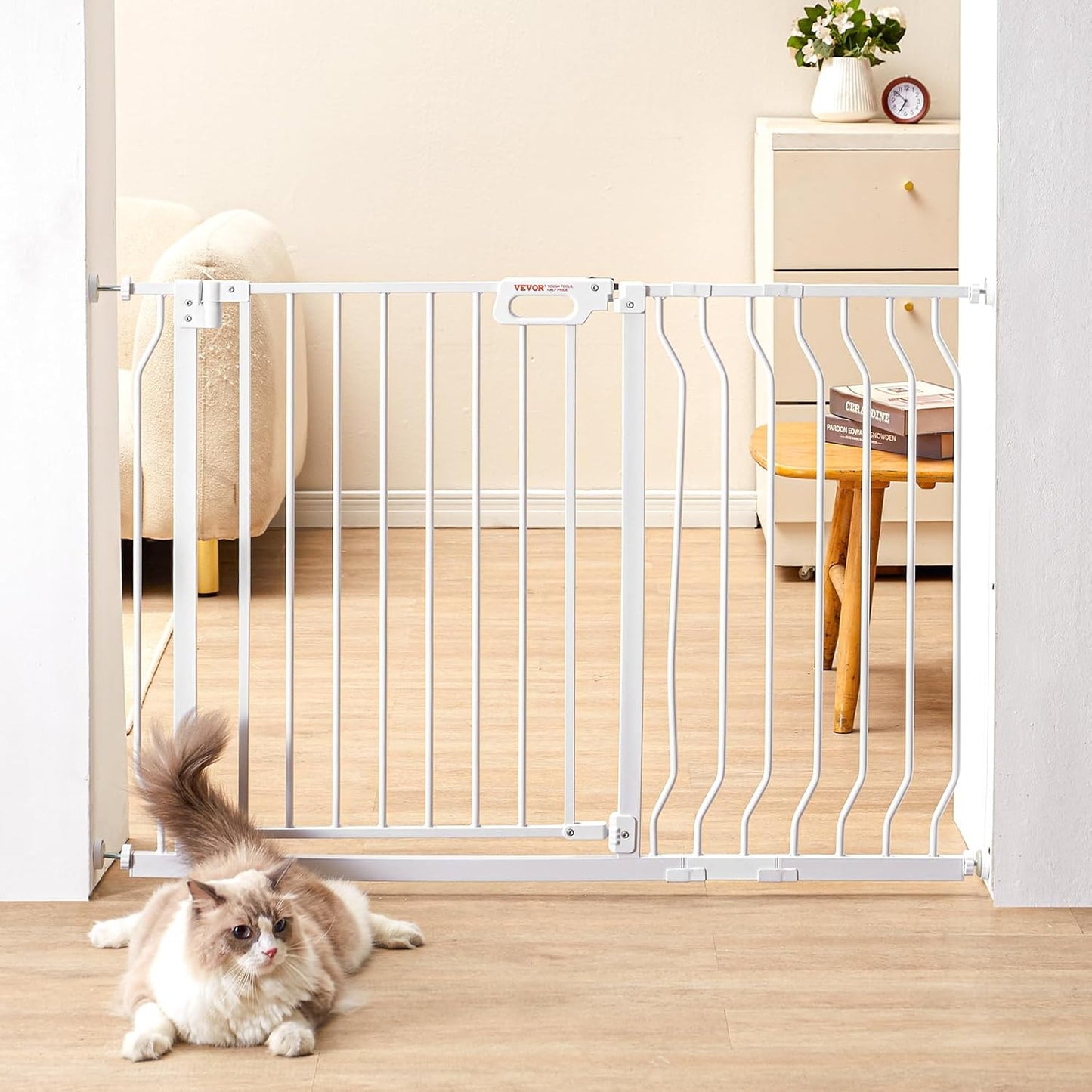 29.5-51" Extra Wide Safety Gate for Stairs, Auto Close Dog Gate for The House, Easy Install Pressure Mounted Pet Gates for Doorways, Easy Walk Thru Wide Safety Gate for Dog, Black