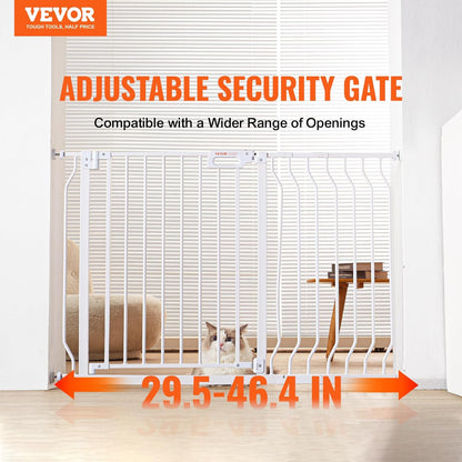 29.5-51" Extra Wide Safety Gate for Stairs, Auto Close Dog Gate for The House, Easy Install Pressure Mounted Pet Gates for Doorways, Easy Walk Thru Wide Safety Gate for Dog, Black