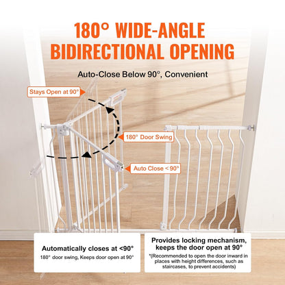 29.5-51" Extra Wide Safety Gate for Stairs, Auto Close Dog Gate for The House, Easy Install Pressure Mounted Pet Gates for Doorways, Easy Walk Thru Wide Safety Gate for Dog, Black