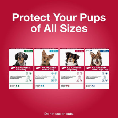Flea, Tick & Mosquito Prevention for Dogs 21-55 lbs. | Flea Drops for Large Dogs | Apply Monthly | 2 Treatments